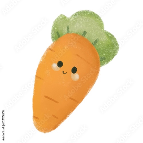 Cute carrot watercolor illustration