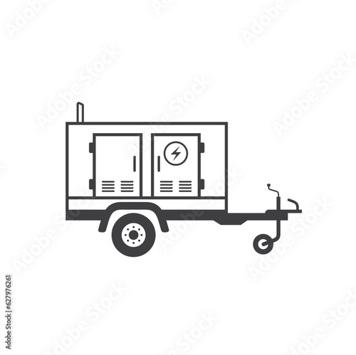 illustration of generator trailer, vector art.