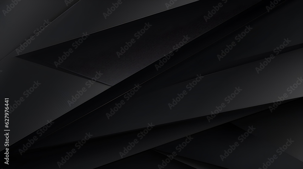 Elegant amazing black grey abstract polygonal shapes with diagonal lined background. Geometric striped texture. Digital premium dark backdrop. Business trendy modern. Smooth elegant 3d, Generative AI - obrazy, fototapety, plakaty 