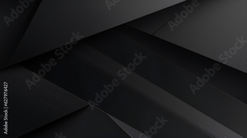 Elegant amazing black grey abstract polygonal shapes with diagonal lined background. Geometric striped texture. Digital premium dark backdrop. Business trendy modern. Smooth elegant 3d, Generative AI