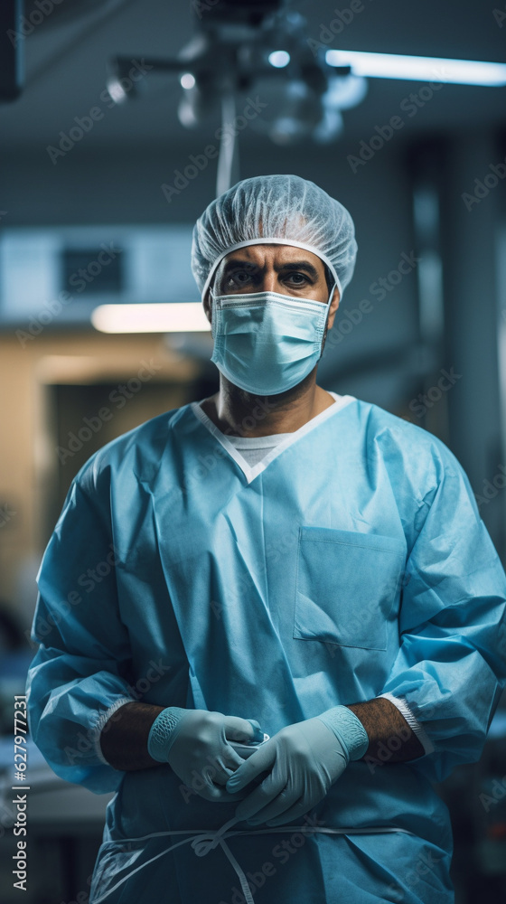 Life's Calling: Surgeon Engaged in a Vital Surgery in the Operating Room, Generative AI Life's Calling: Surgeon Engaged in a Vital Surgery in the Operating Room, Generative AI