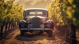 Rustic Rides: Exploring the Charm of Vintage Automobiles on Scenic Roads, generative AI