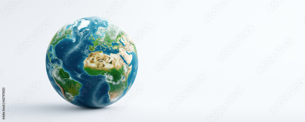 Earth on White Background, Save the World, Earth day, Environment Day. Generative AI Earth on White Background, Save the World, Earth day, Environment Day. Generative AI