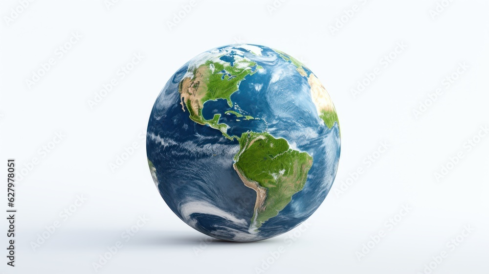 Fototapeta premium Earth on White Background, Save the World, Earth day, Environment Day. Generative AI