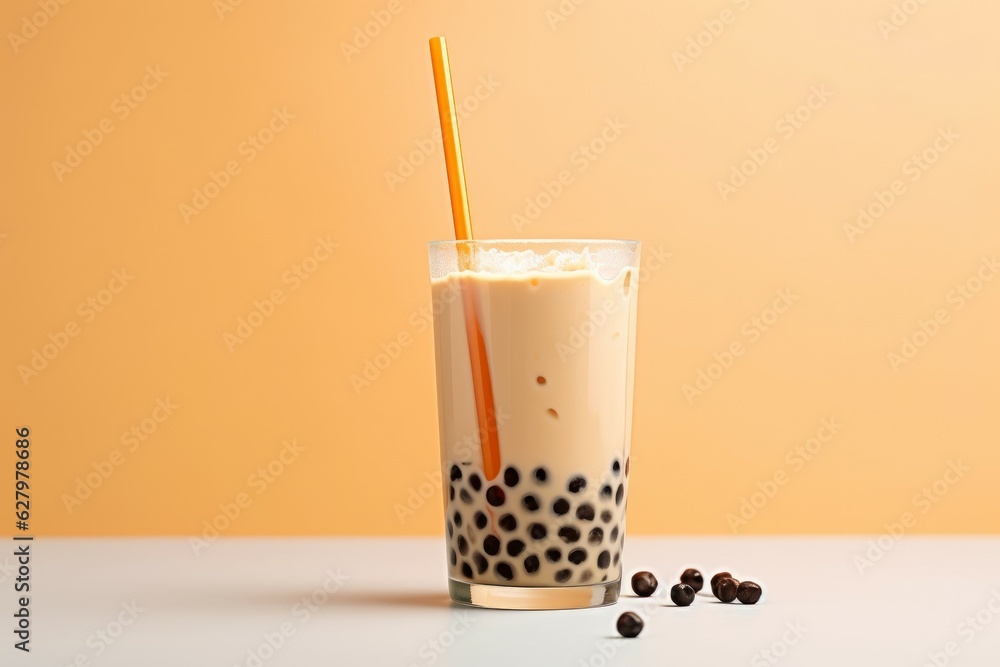 Bubble tea tapioca iced. Generate Ai Bubble tea tapioca iced. Generate Ai
