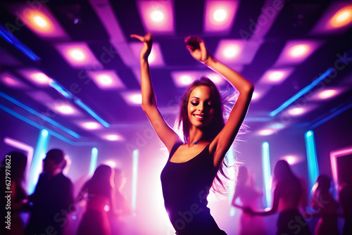 beauty girl dancing in the club, Generate AI