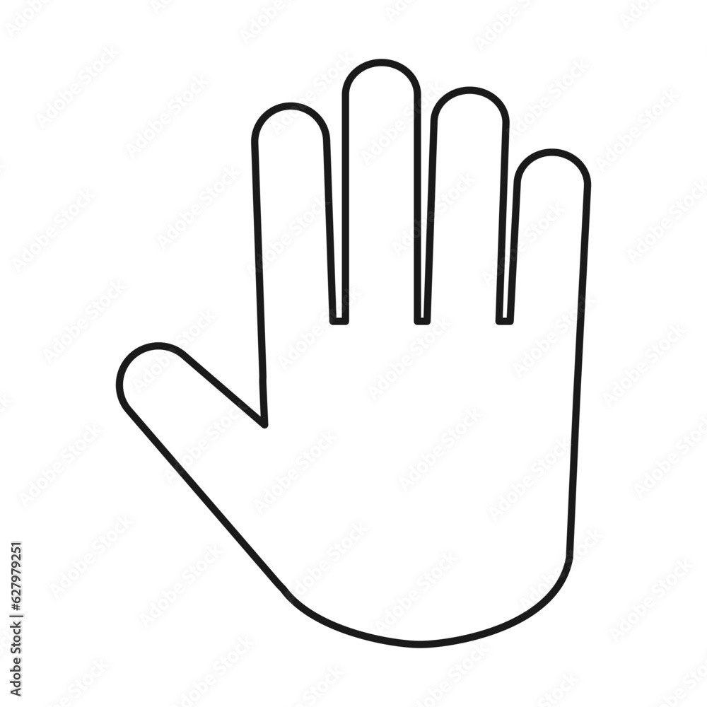 Stop hand palm outline vector icon for your web site design, logo, app, UI. illustration Stop hand palm outline vector icon for your web site design, logo, app, UI. illustration
