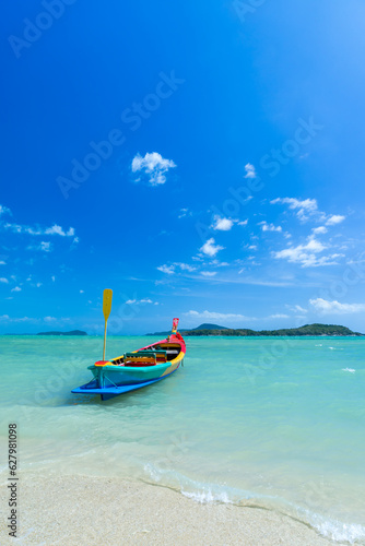 long-tail boat at Poda beach in Thailand