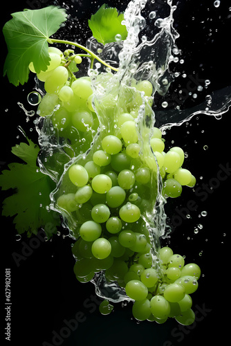 Grapes floating float in water in photo by harshvardhan kumar, in the style of dark black backgruond photo