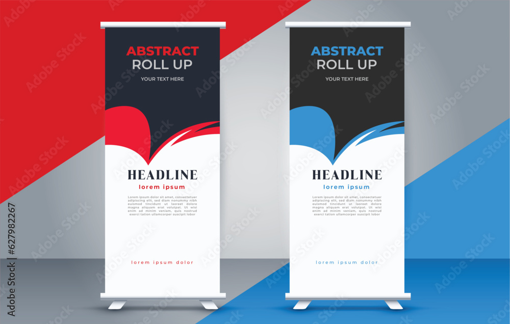 modern roll up banner template with abstract design modern roll up banner template with abstract design