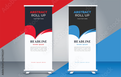  modern roll up banner template  with abstract design
