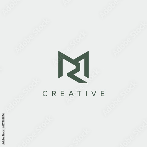 Modern unique letter MR RM logo design template - vector.