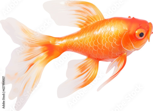 goldfish figure body style white background. 