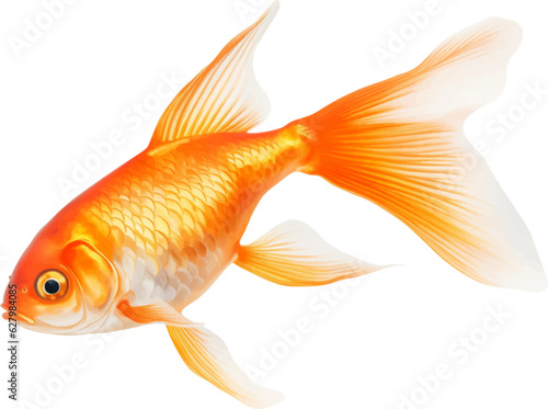 goldfish figure body style white background. 