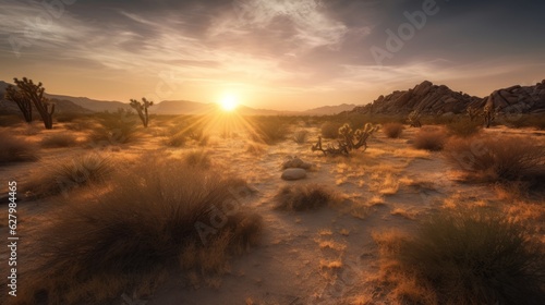 Tranquil and Serene Image of a Vast Desert - AI Generated