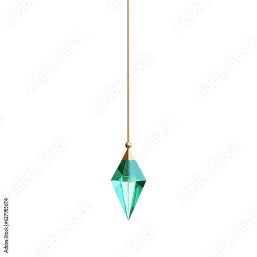 3D Realistic Emerald Hanging Ornament Crystal
