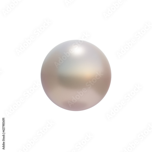 3D Realistic Glossy White Pearl