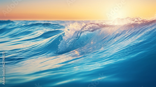 beautiful calm wave at beach at sunset with blurred background © Argun Stock Photos