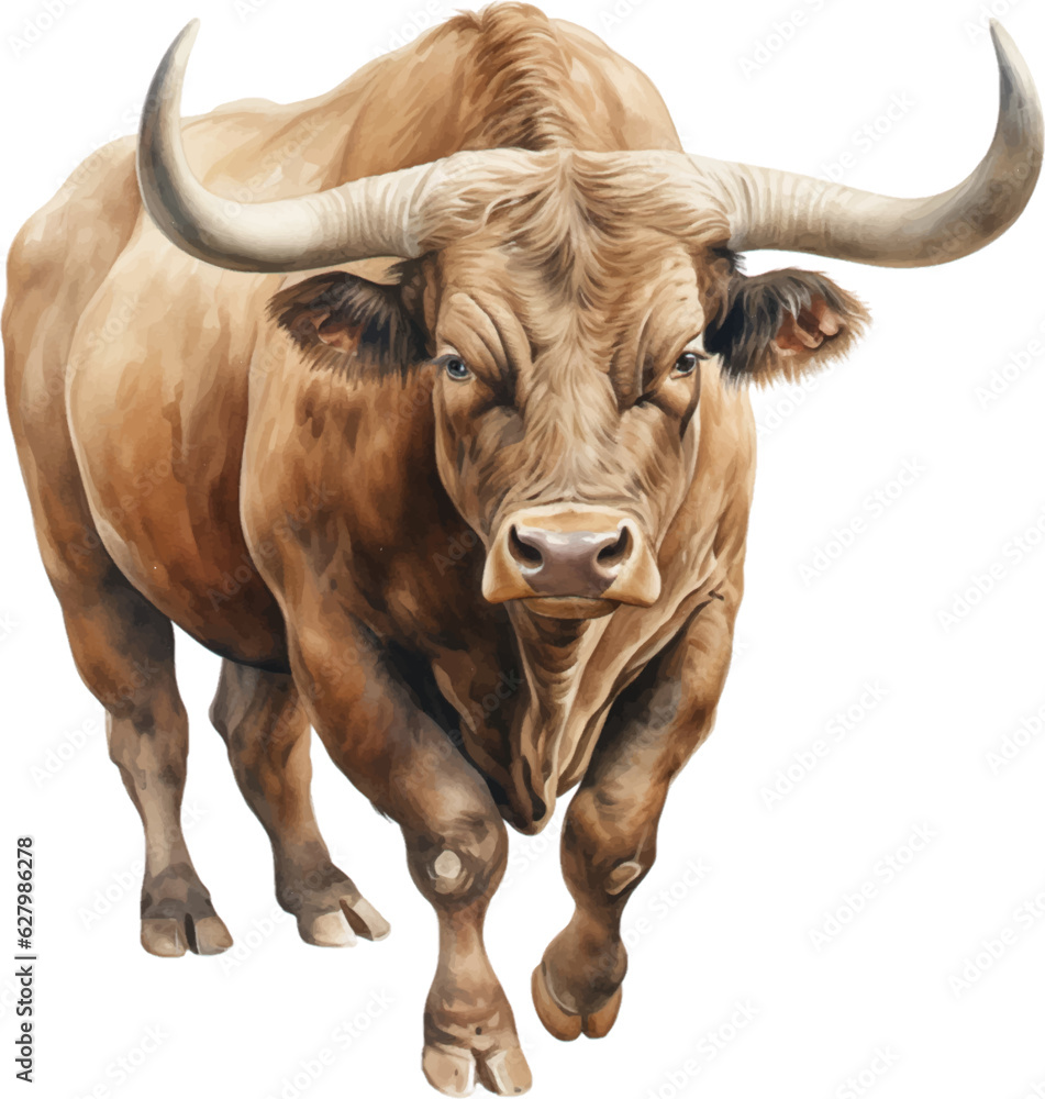 Naklejka premium bull on a white background