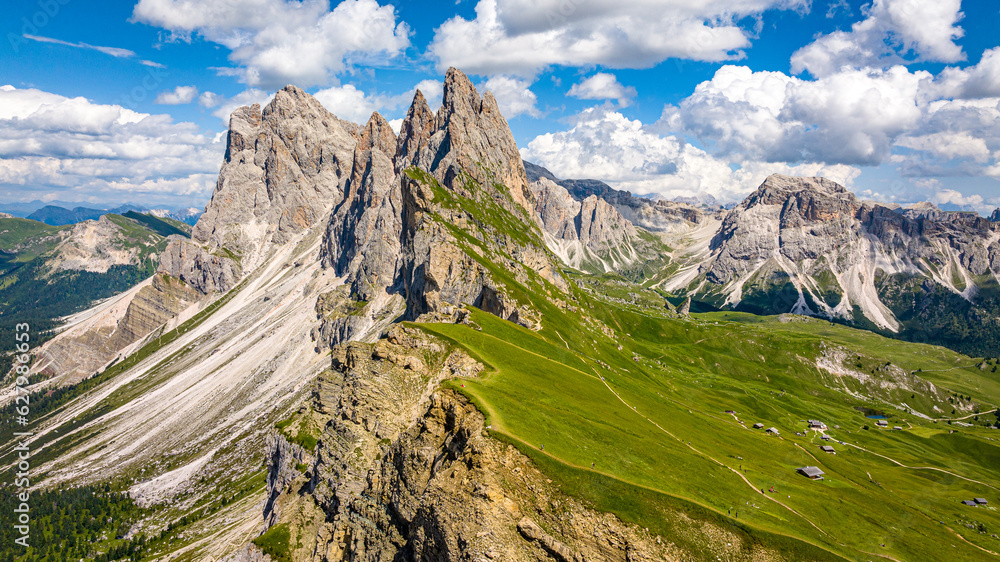 Landscape with sky and clouds, Seceda, Dolomity