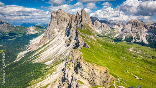 Landscape with sky and clouds, Seceda, Dolomity