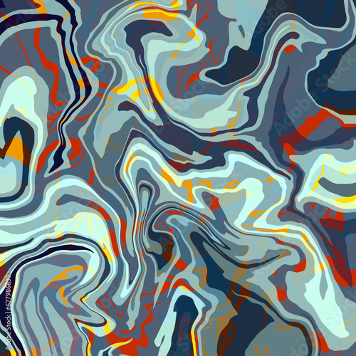 Wallpaper Mural Wavy marble slab texture Bright colored abstract geometric layered pattern Torontodigital.ca