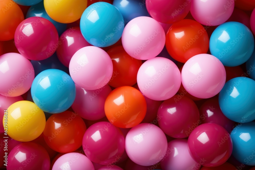 Colorful plastic balls modern. Generate Ai