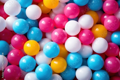Colorful plastic balls playtime. Generate Ai © nsit0108
