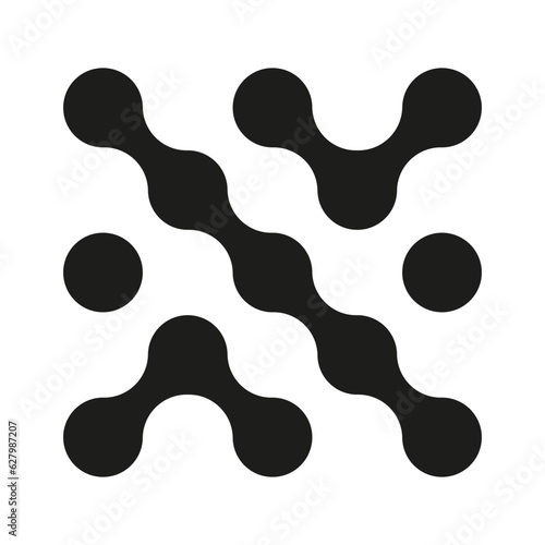 Abstract metaball vector icon. Connected dots