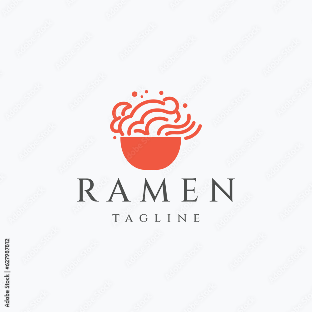 Obraz premium Ramen logo design vector illustration