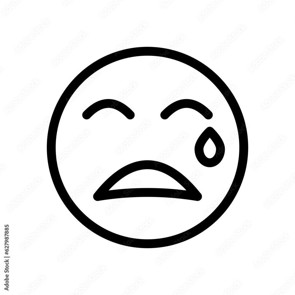 crying line icon illustration vector graphic. Simple element illustration vector graphic, suitable for app, websites, and presentations isolated on white background crying line icon illustration vector graphic. Simple element illustration vector graphic, suitable for app, websites, and presentations isolated on white background