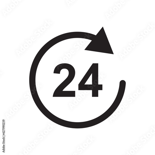 24 hour icon vector