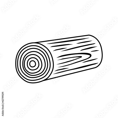Wooden log icon vector. Wood illustration sign. Tree symbol or logo.