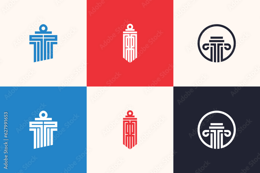 Lawyer logo collection with creative unique design vector