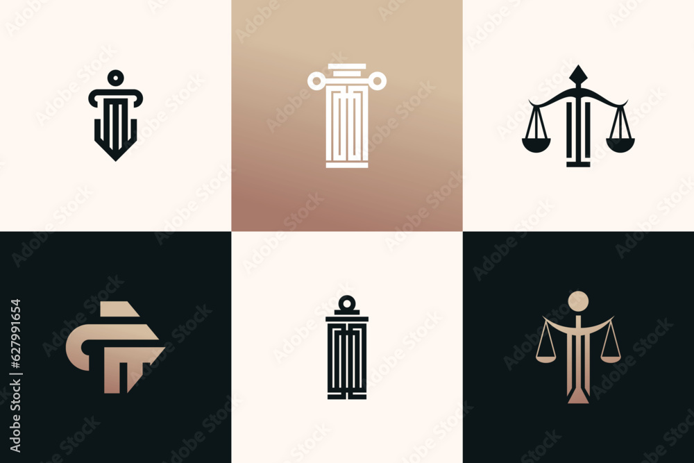 Lawyer logo collection with creative unique design vector Lawyer logo collection with creative unique design vector