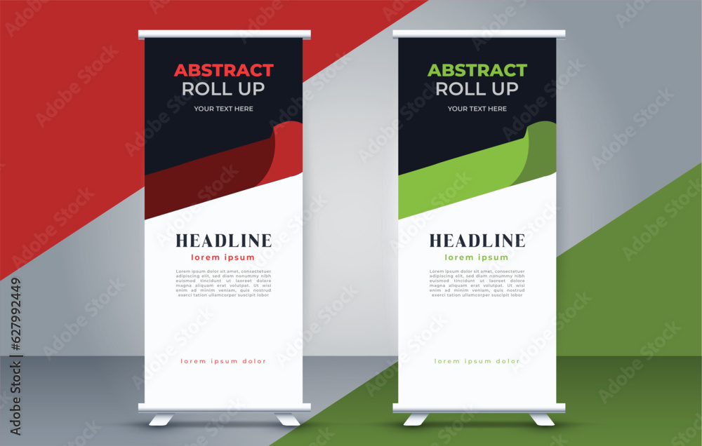 modern roll up banner template with abstract design modern roll up banner template with abstract design