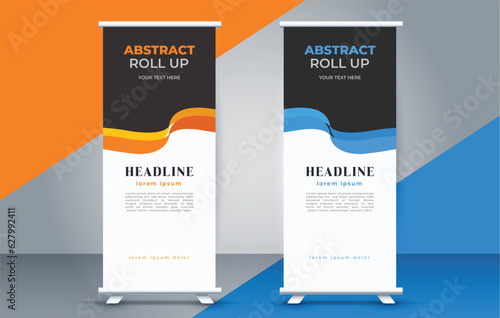  modern roll up banner template  with abstract design
