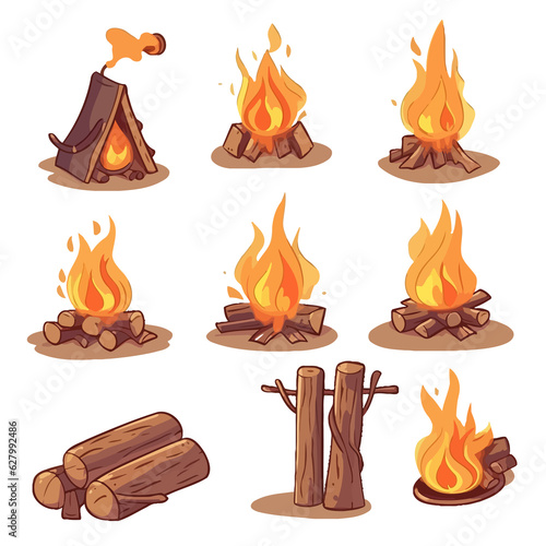 Game campfire sprite animation in cartoon style game user interface gui element for video game computer or web design  © Alen