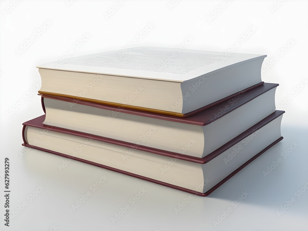 Close Up a Stack of Books with White Background Isolated Close Up a Stack of Books with White Background Isolated