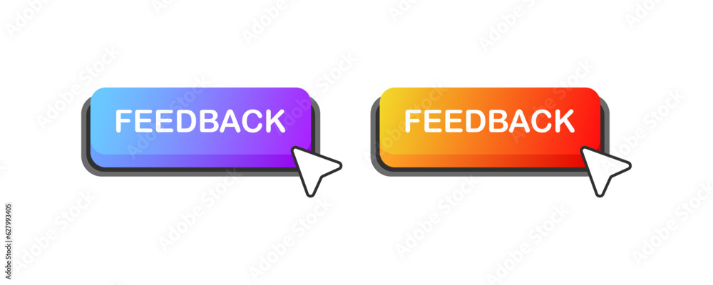 Feedback button. Flat, color, click to feedback, click for feedback. Vector illustration Feedback button. Flat, color, click to feedback, click for feedback. Vector illustration