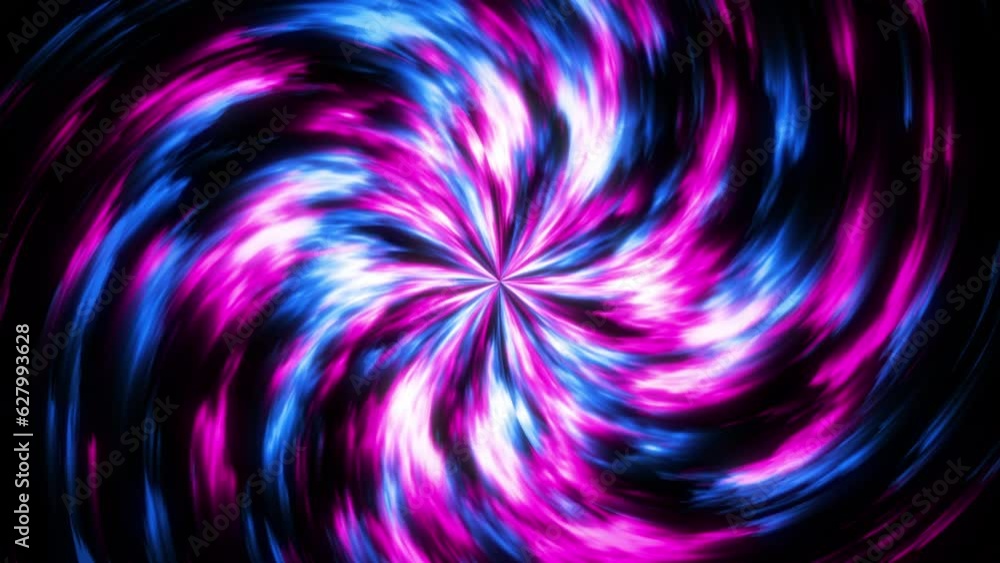 Animation of the absorption of matter by an abstract black hole against a black background of space. Rushing with a swirl to the center of the purple, blue and white tongues of matter. 3D render. 4k. Animation of the absorption of matter by an abstract black hole against a black background of space. Rushing with a swirl to the center of the purple, blue and white tongues of matter. 3D render. 4k.