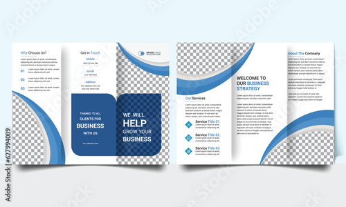 Real estate trifold brochure template design, Construction business trifold brochure template,