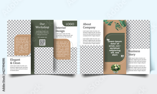 Real estate trifold brochure template design, Construction business trifold brochure template,