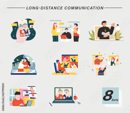 Long distance communication set