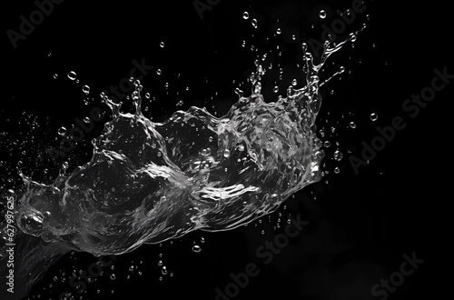 A water splash hitting the black background, in the style of animated gifs