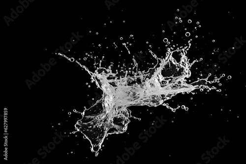 A water splash hitting the black background, in the style of animated gifs © katobonsai
