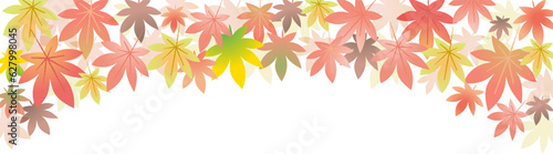 秋に紅葉したモミジの葉のベクター背景フレーム