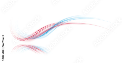 Pink and blue magic spirals with sparkles. Pink and blue light effect. Glitter particles with lines. Swirl effect. PNG.
