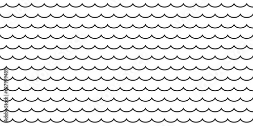 Sea waves seamless vector pattern