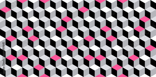 Cuboid seamless tiles pattern - modern vector texture